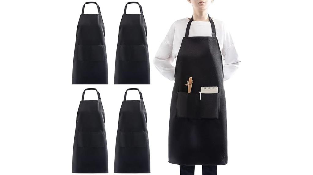 adjustable black washable aprons