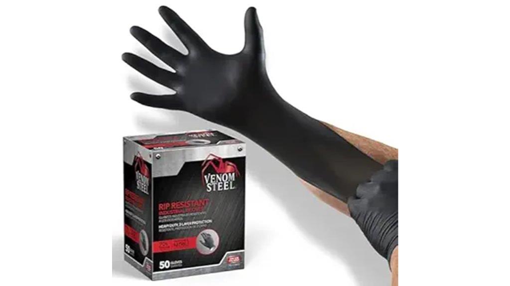 black nitrile work gloves