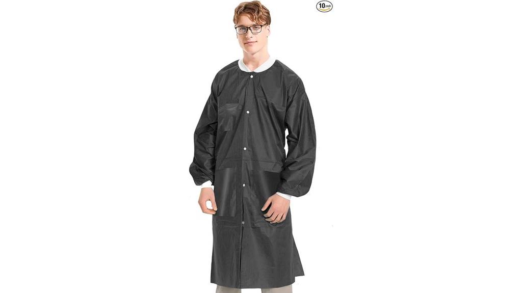 disposable black lab coats