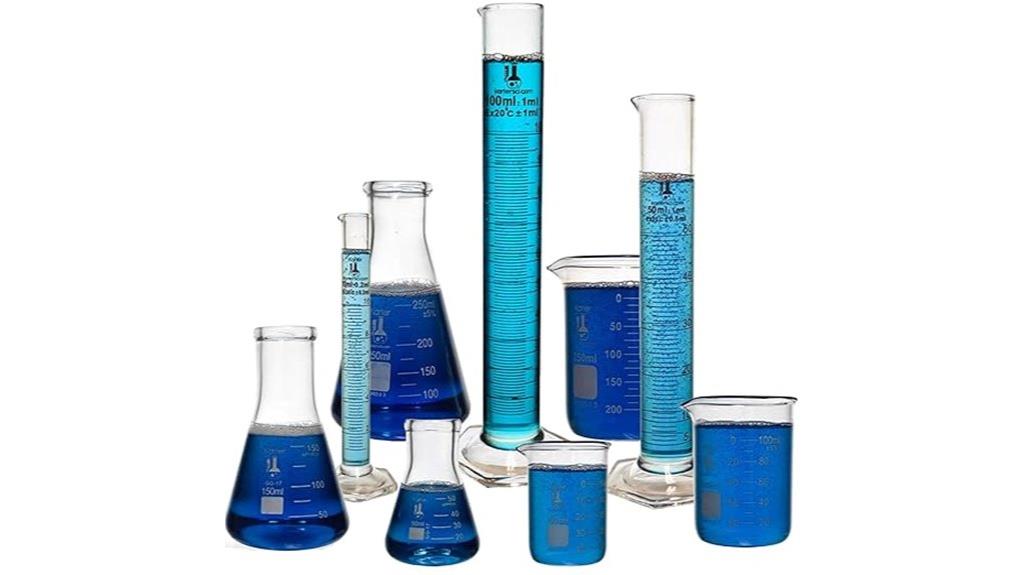 glass laboratory measuring set