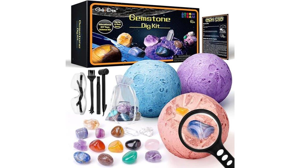 kids gemstone digging kit