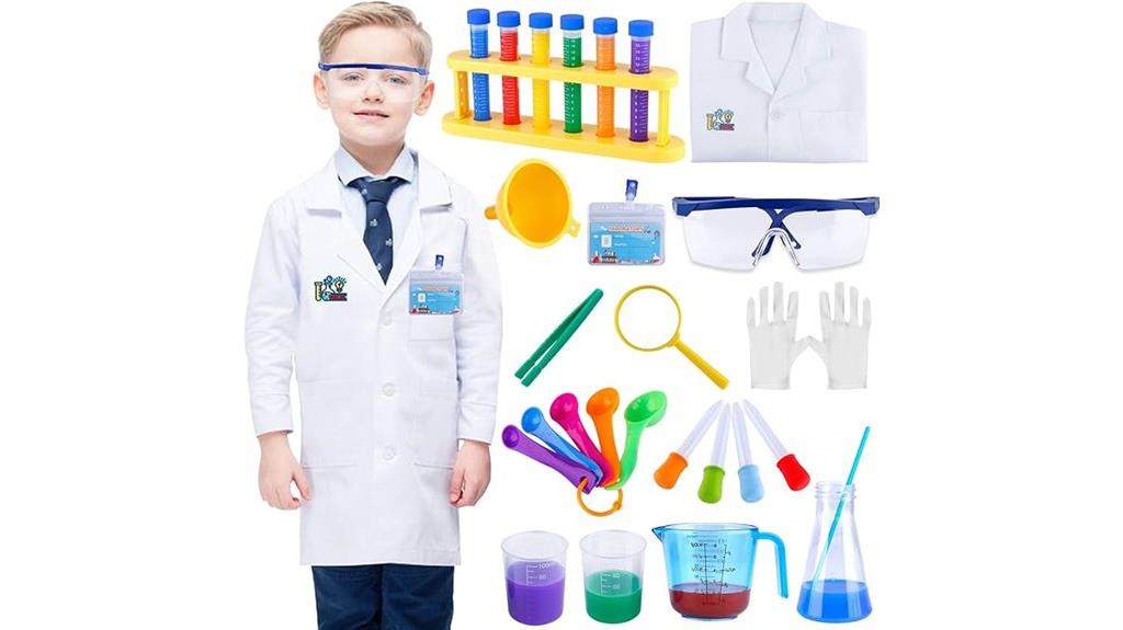 kids science kit with lab coat