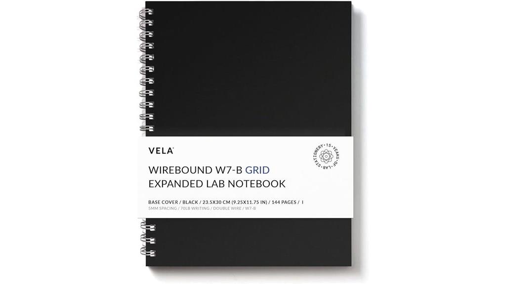large wirebound lab notebook