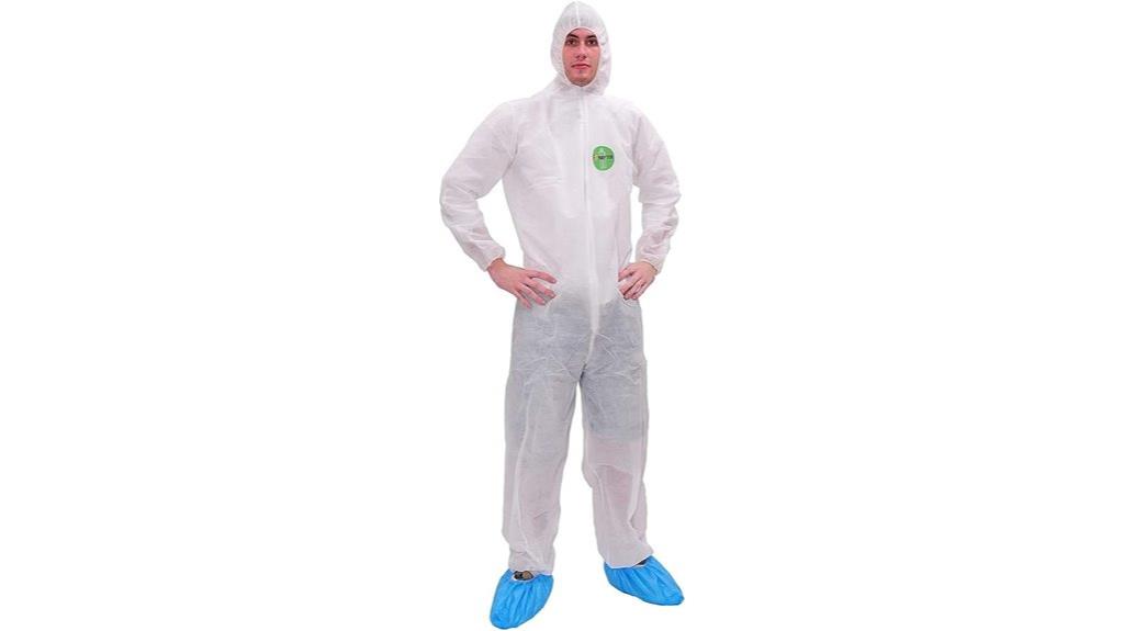 lightweight hooded disposable coverall