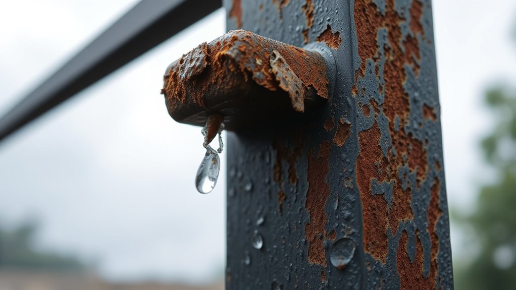 moisture and pollutants accelerate rust