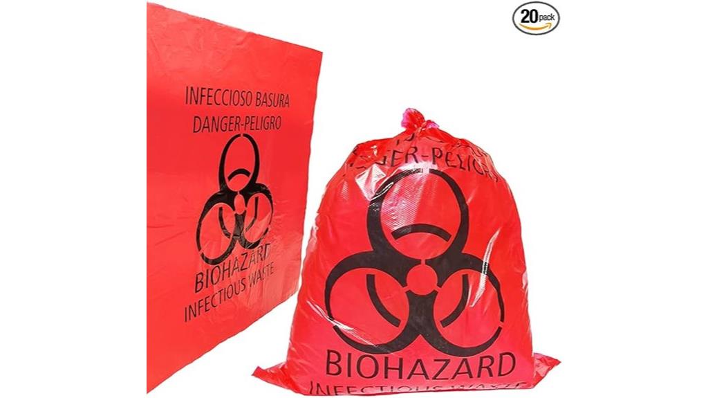 red biohazard waste bags