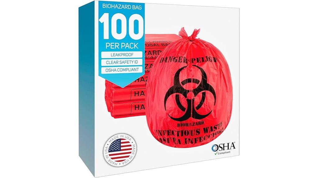 red biohazard waste bags