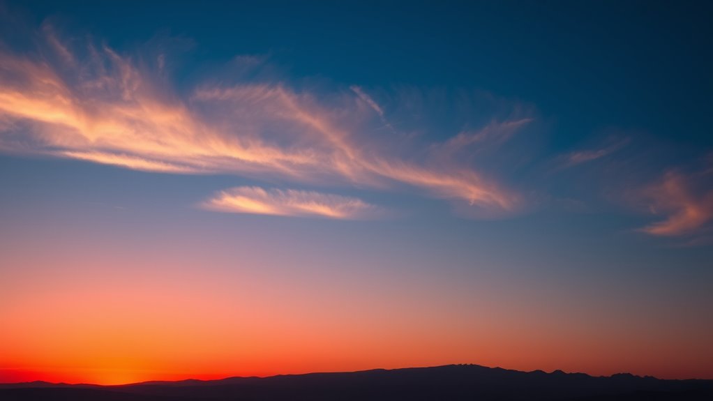 red hues during sunset