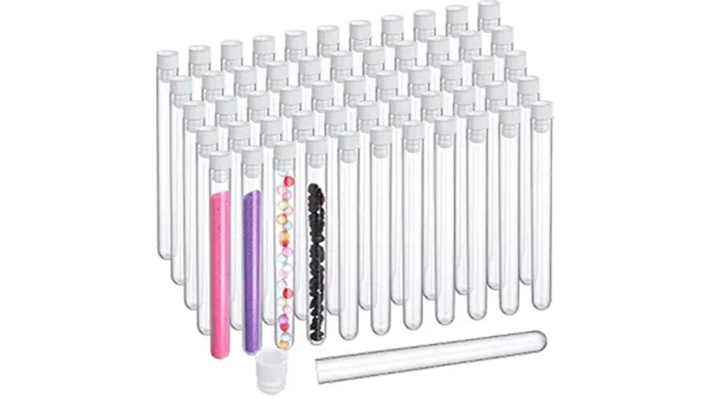 set of 100 clear test tubes