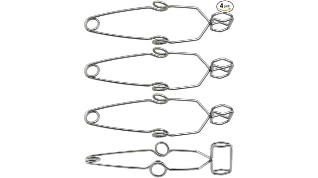 set of four laboratory clamps