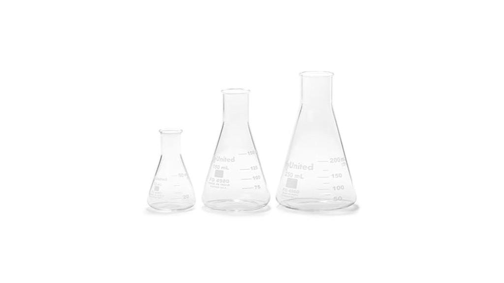 set of narrow mouth flasks
