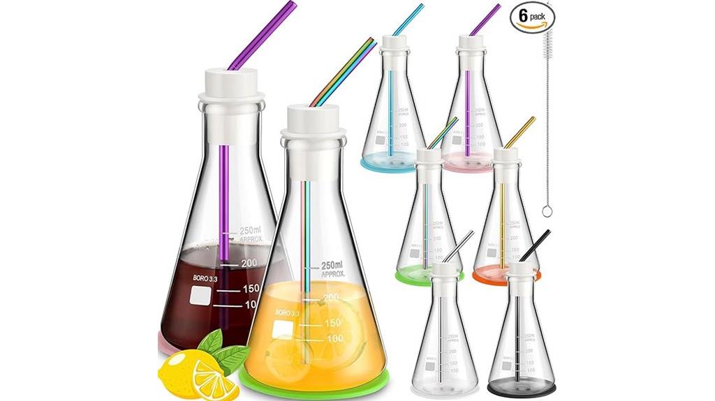 set of twenty five laboratory flasks