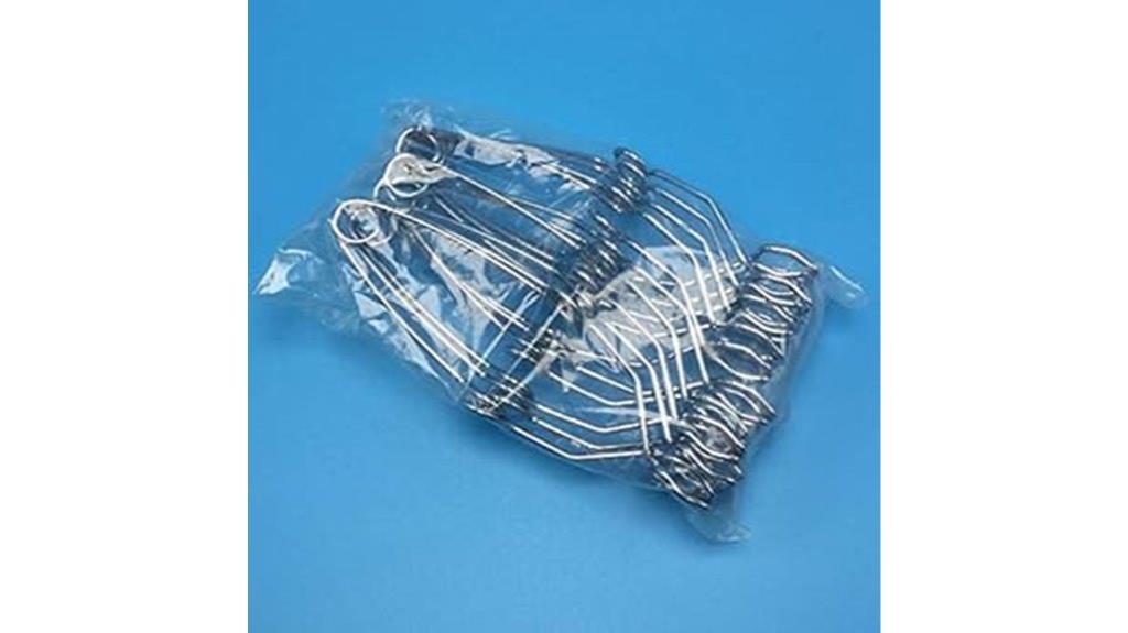 ten stainless steel clamps