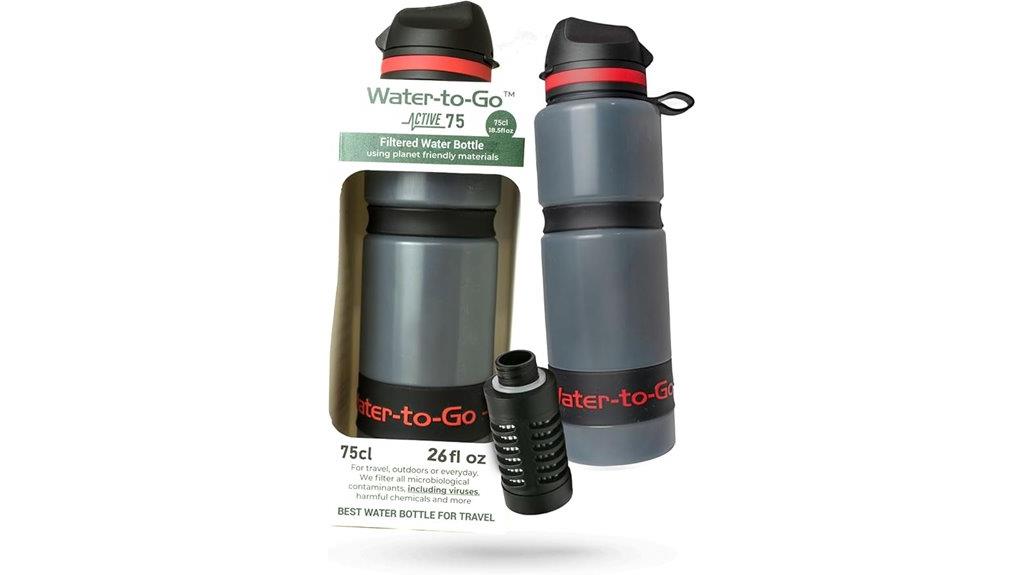 triple nanofiltration travel bottle