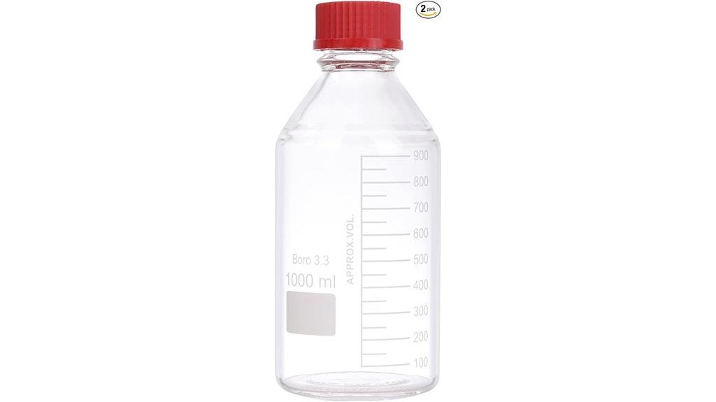 two 1000ml glass bottles