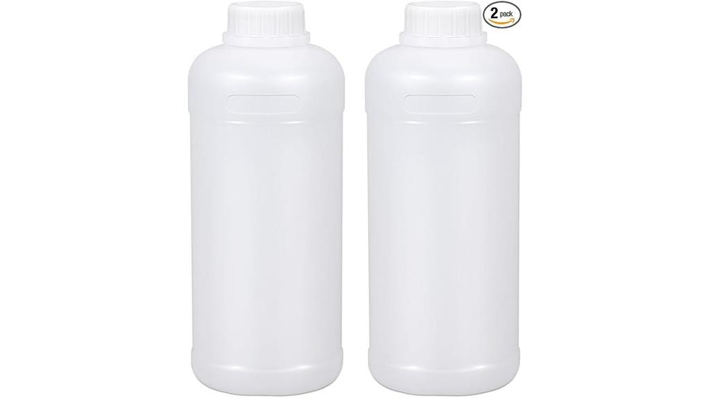 two 32oz plastic bottles