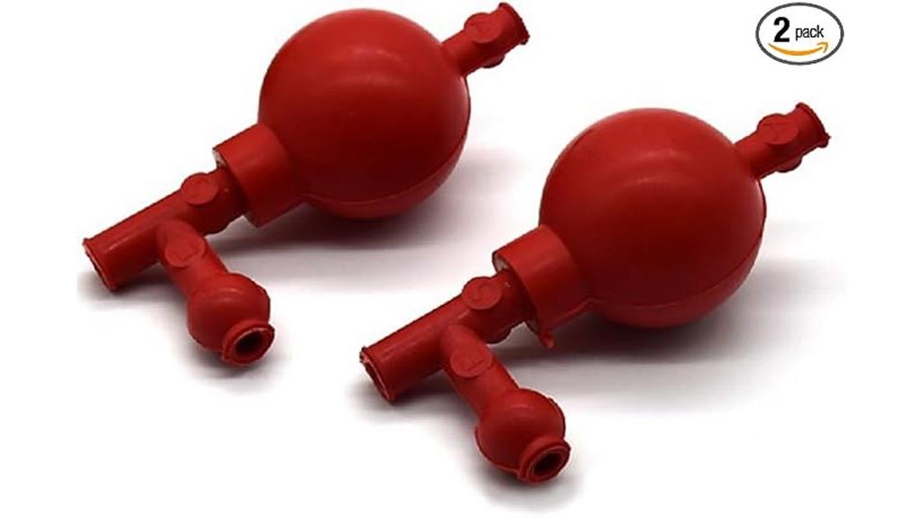 two laboratory pipette bulbs