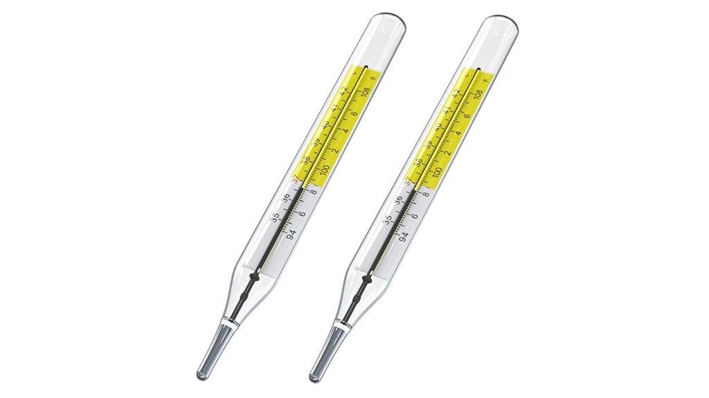 two mercury free thermometers