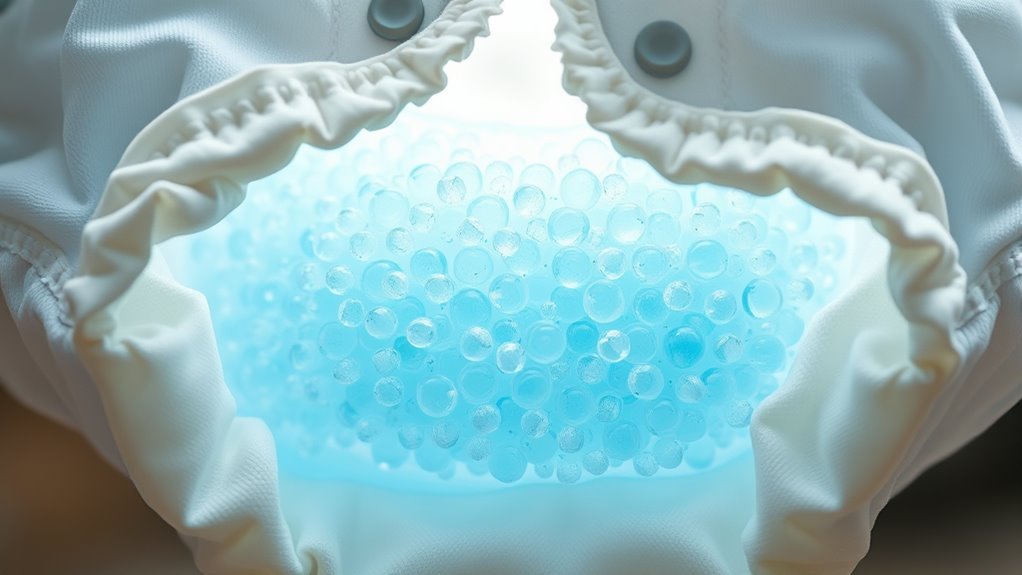 visual diaper absorption demonstrations