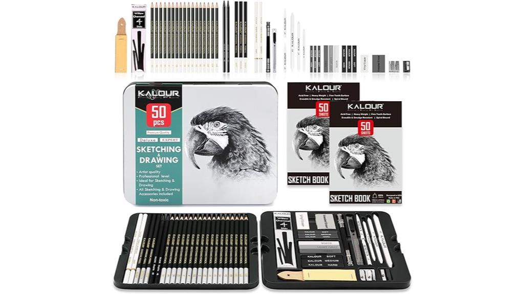 52 piece sketch pencil set