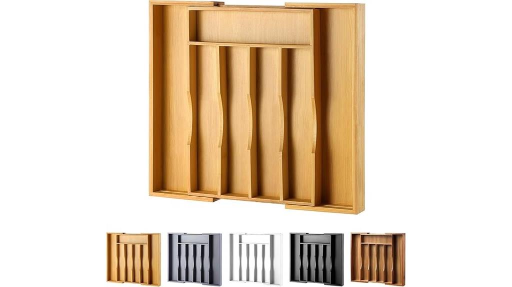 adjustable bamboo drawer organizer