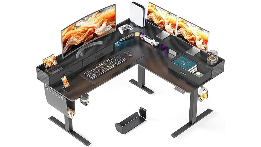 adjustable l shaped desk