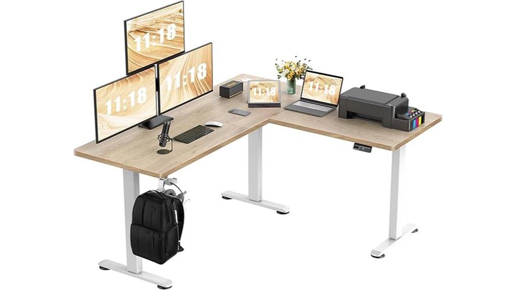 adjustable oak grey desk