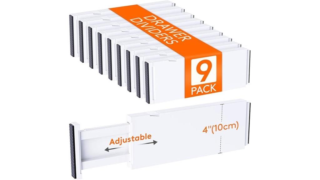 adjustable white drawer dividers