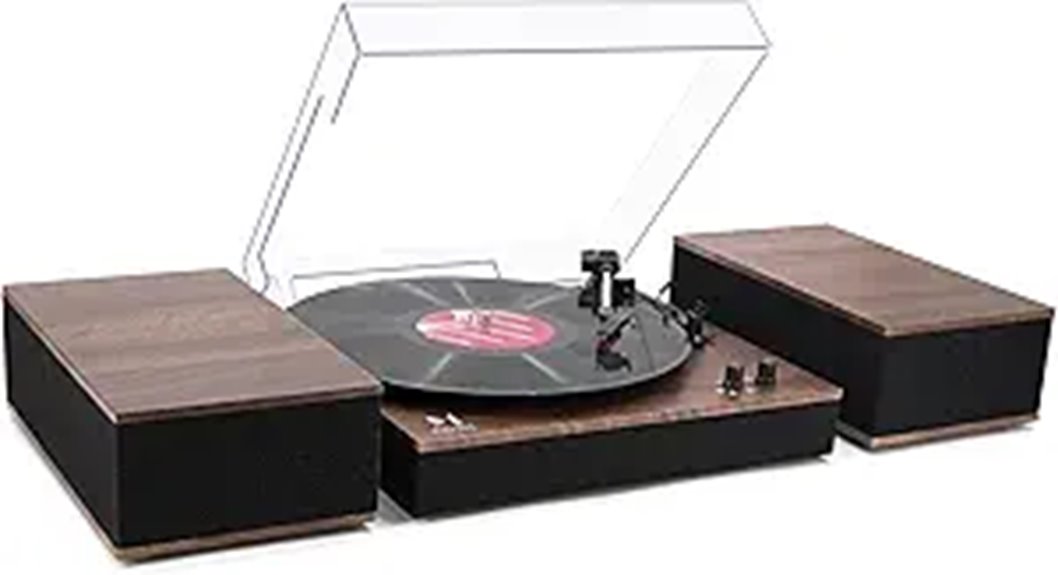 bluetooth record player with speakers