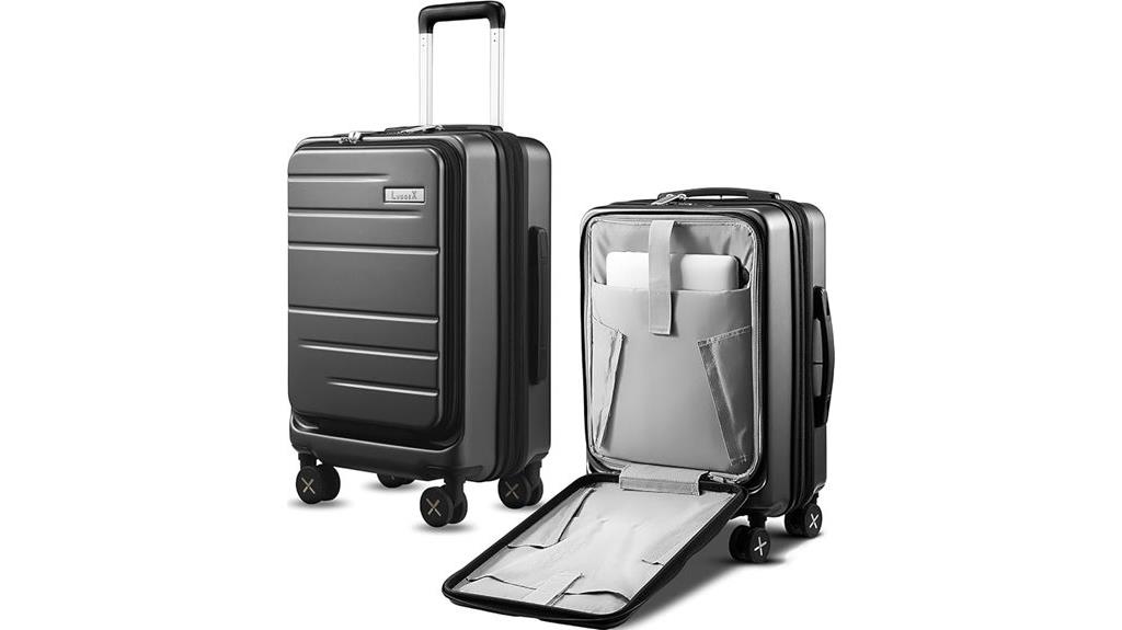 charcoal metallic 20 inch luggage