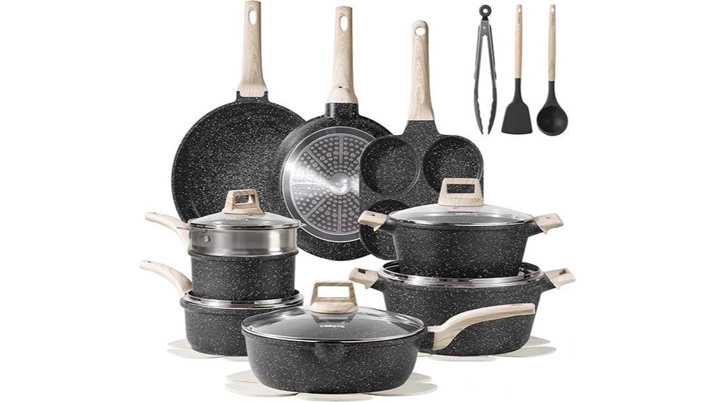 complete 21 piece nonstick cookware set