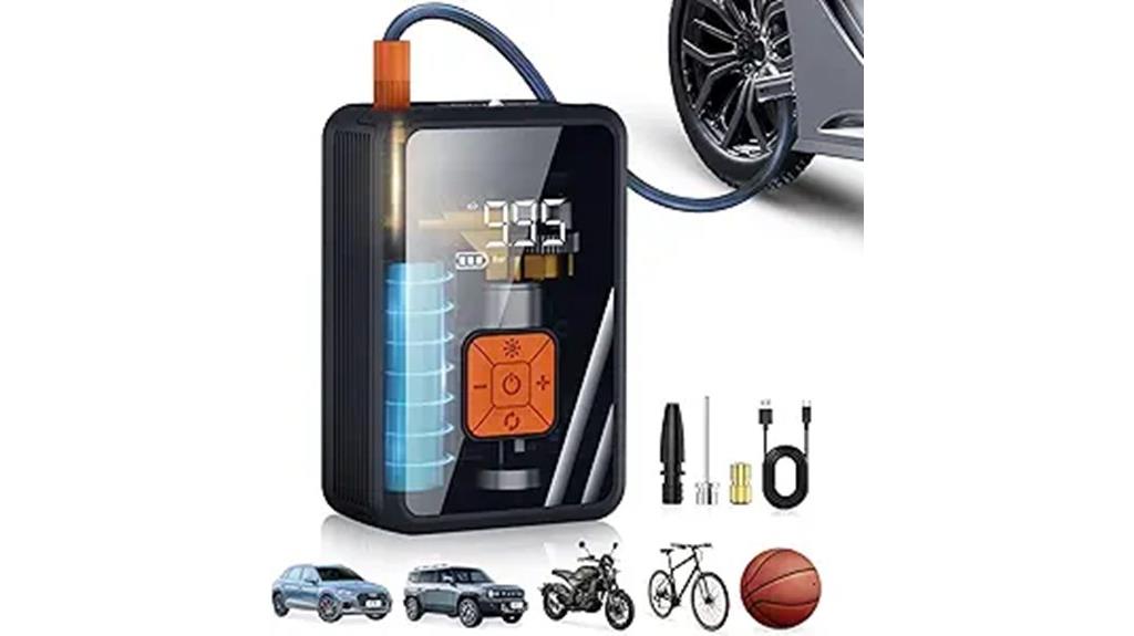 cordless tire inflator with led