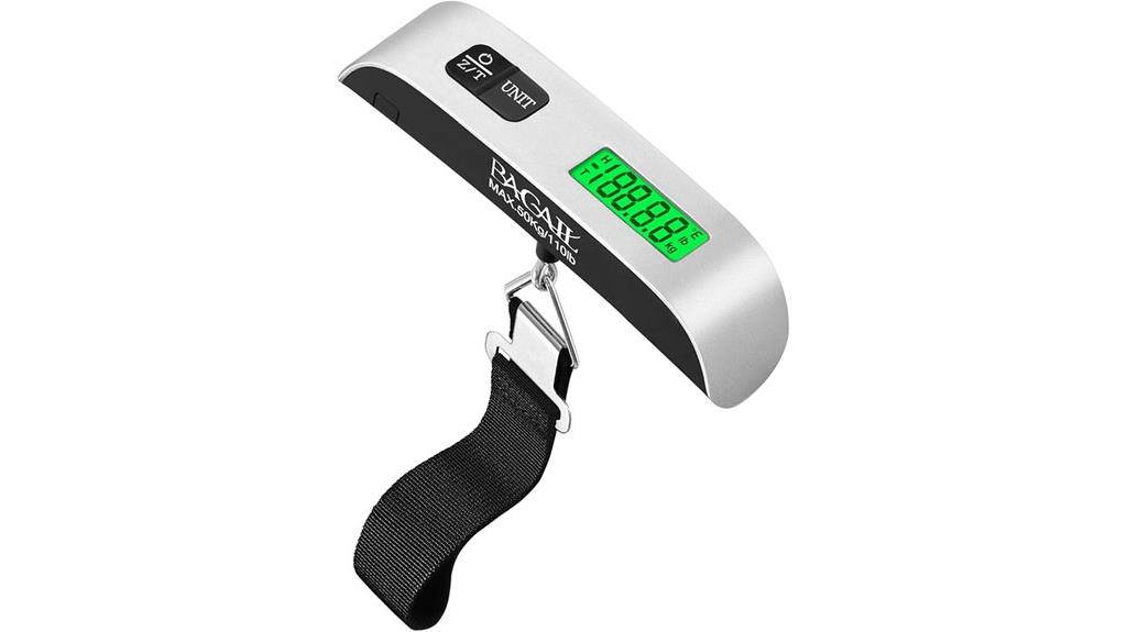 digital luggage scale with backlit display