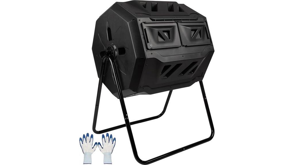 dual chamber compost tumbler