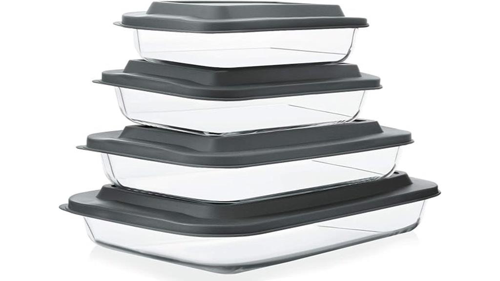 eight piece glass bakeware