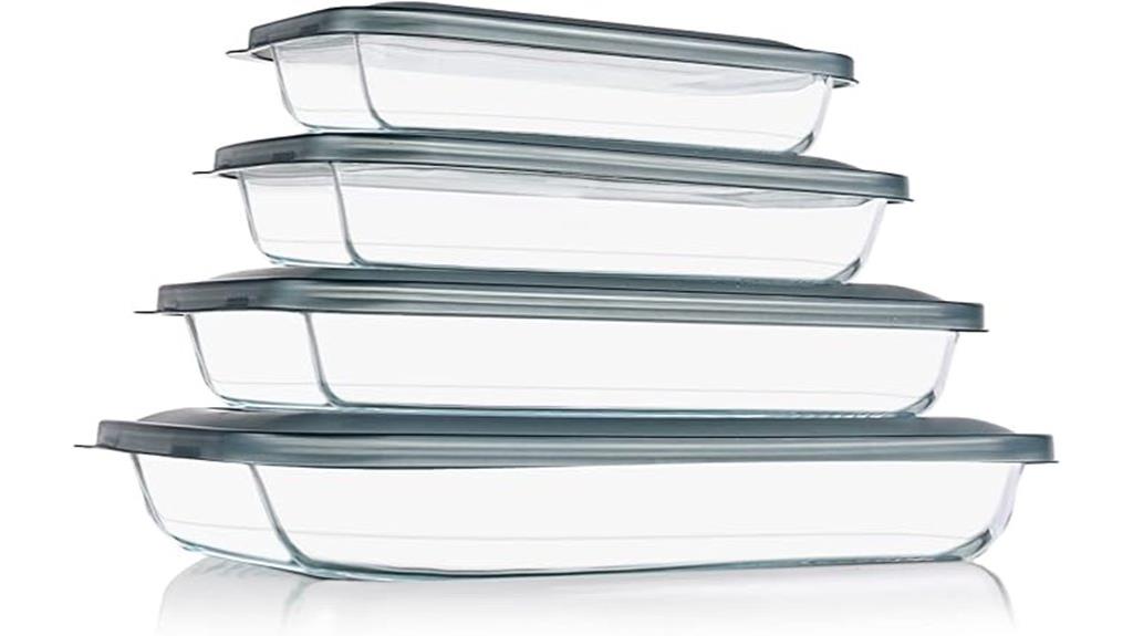eight piece glass bakeware set