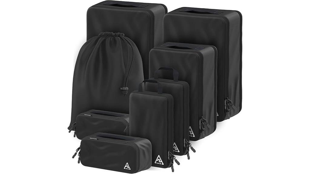 eight piece packing organizer