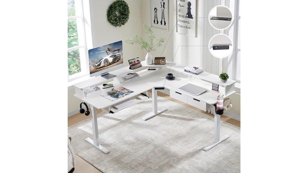 electric l shaped desk