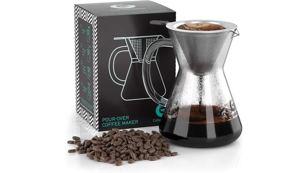 elegant 14oz glass pour over