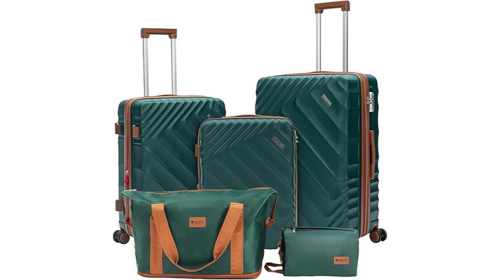 expandable five piece luggage