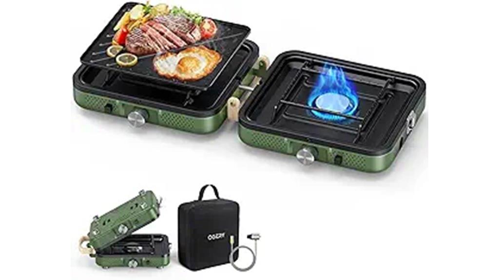 foldable 2 burner camping stove