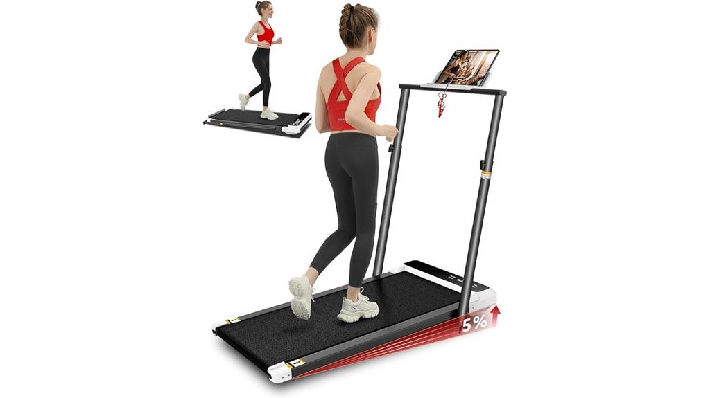 foldable treadmill with handle