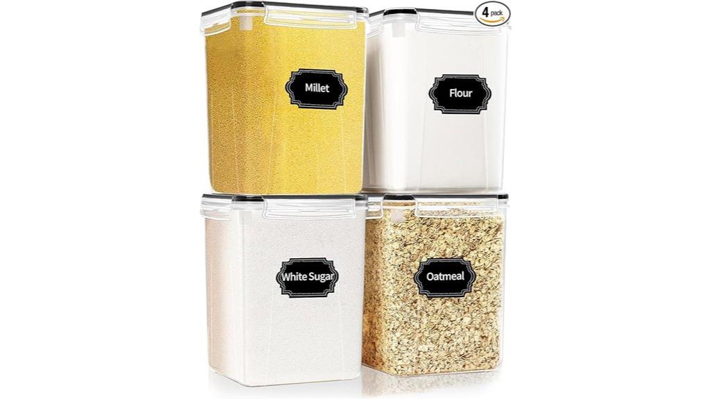 four large airtight containers