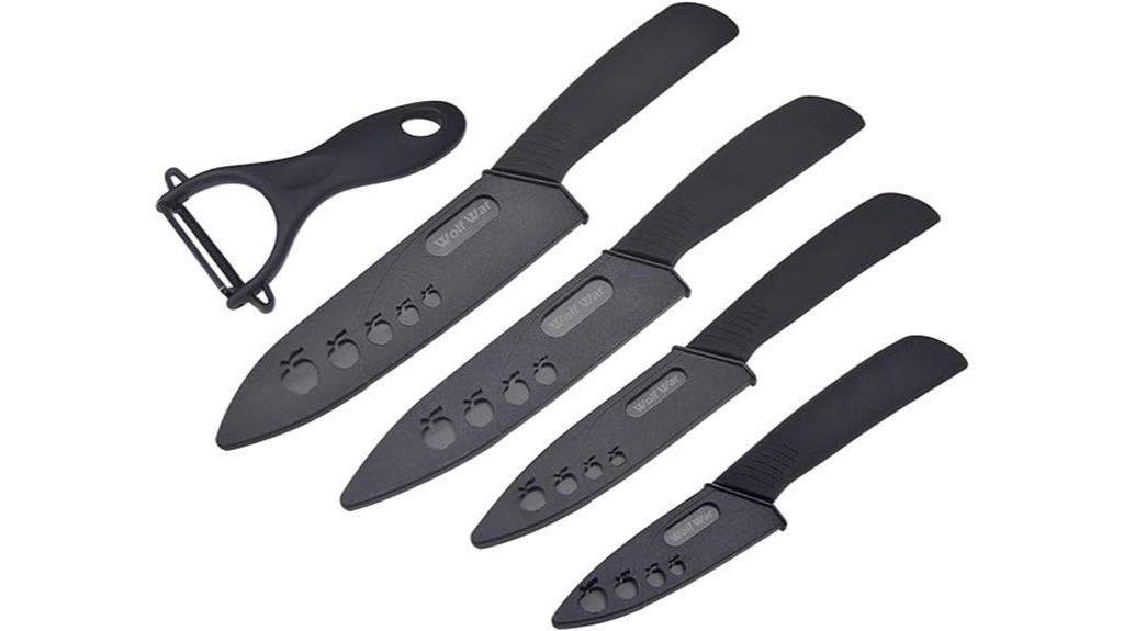 four piece ceramic knife set