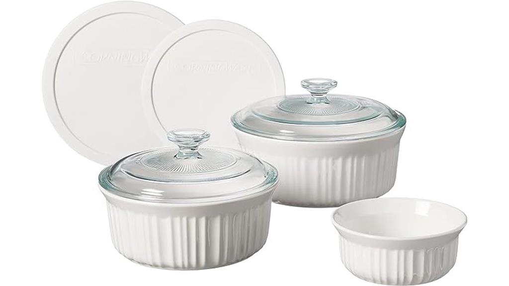 french white ceramic bakeware