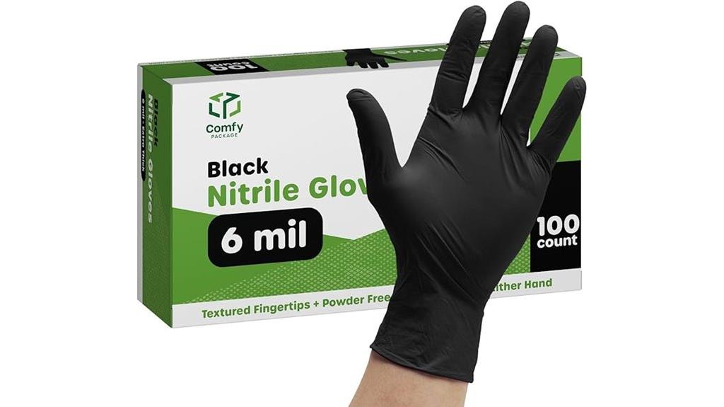 heavy duty black nitrile gloves