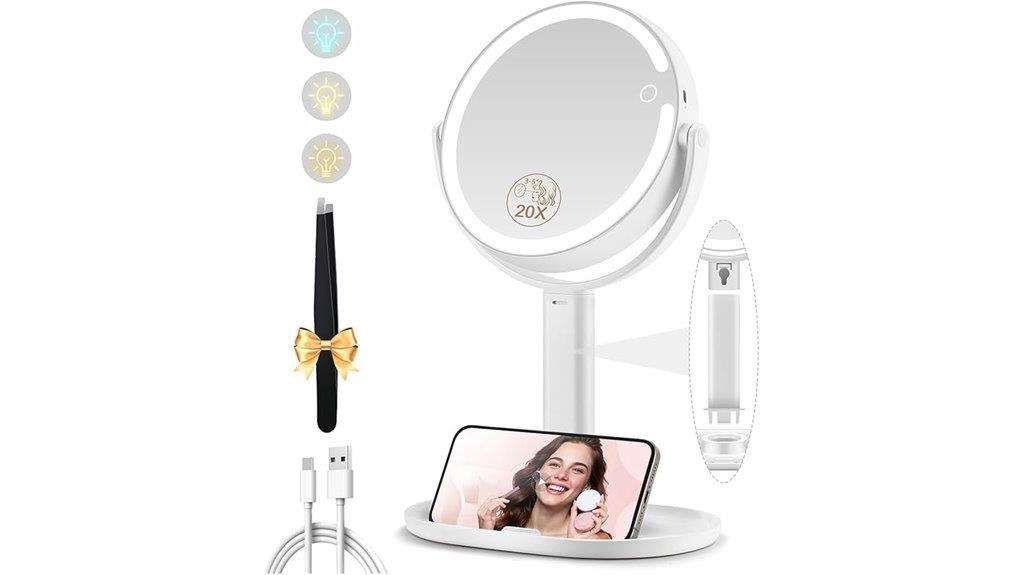 illuminated double sided magnifier