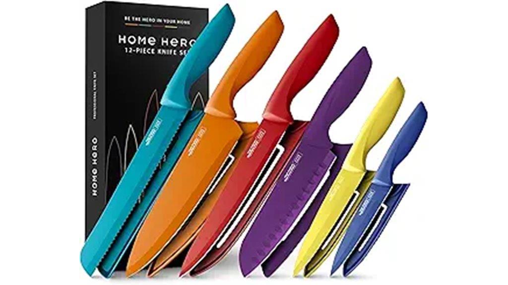 kitchen knife set with covers