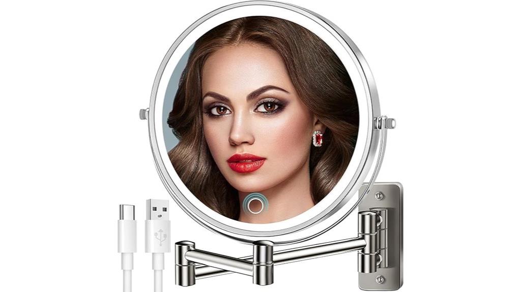 large rechargeable wall mirror