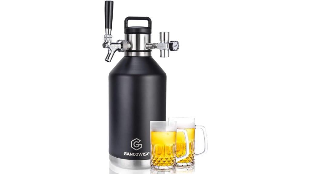 large stainless steel keg